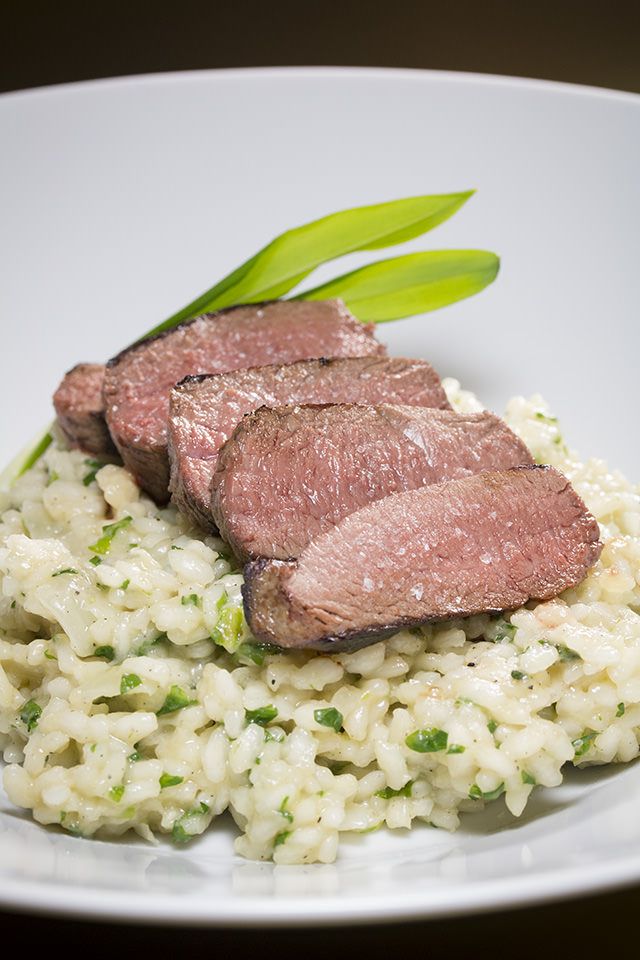 Rezeptbild: Bärlauchrisotto mit Rehsteak