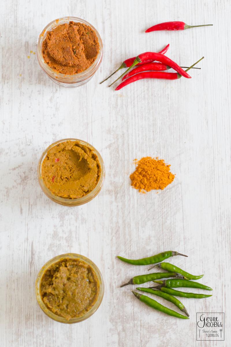 Rezeptbild: Thaicurrypasten - rot, gelb, grün