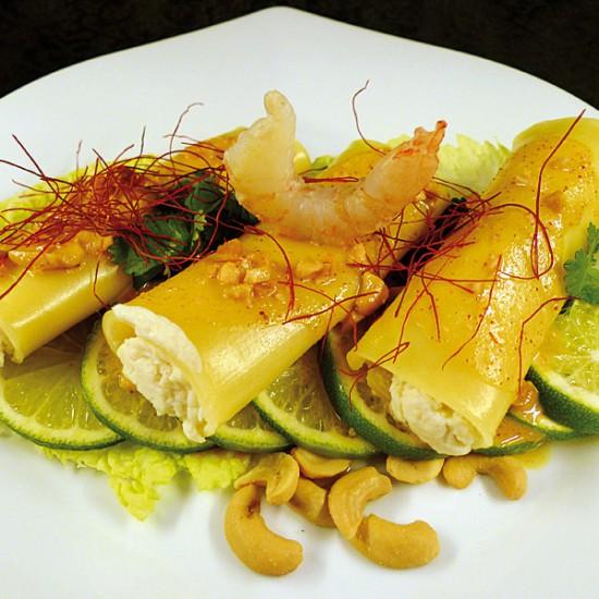Rezeptbild: Cannelloni mit Garnelenfüllung und Cashew-Sauce