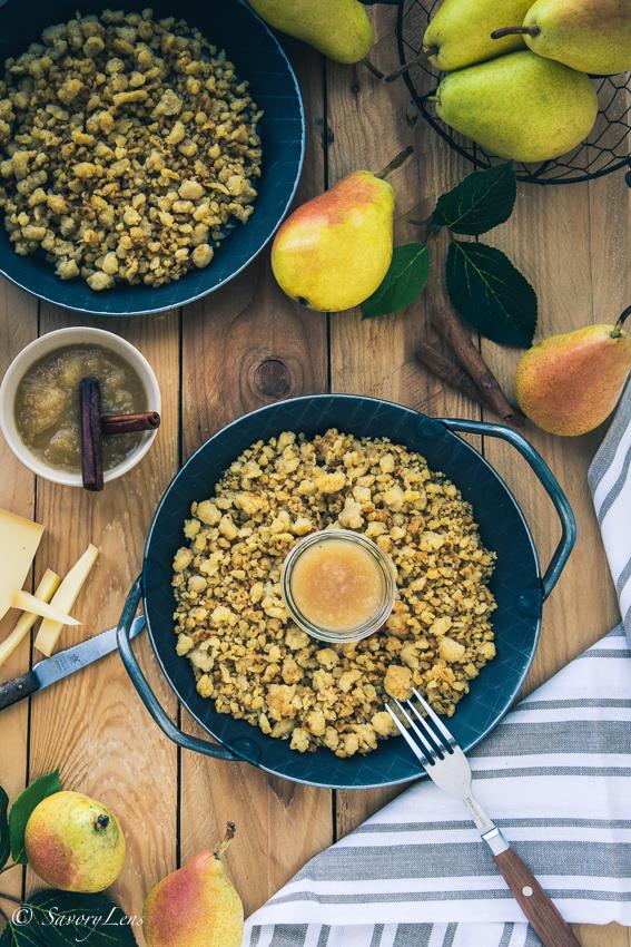 Rezeptbild: Maluns mit Birnenkompott