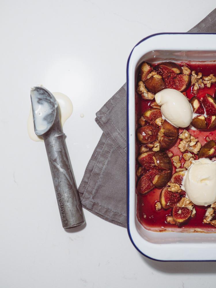 Rezeptbild: Eis auf heißen Feigen
