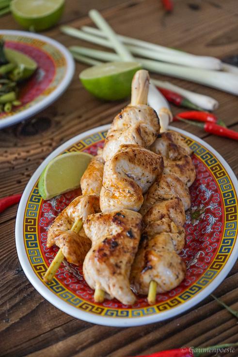 Rezeptbild: Hähnchenspieße mit Zitronengras