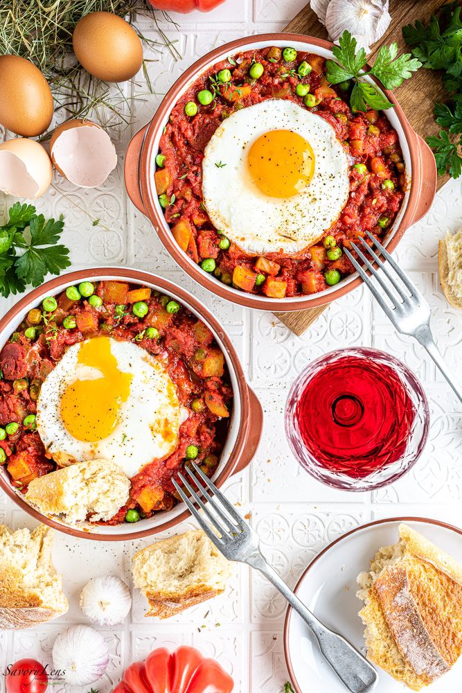 Rezeptbild: Huevos a la flamenca – Traditionelle Eierspeise aus Spanien