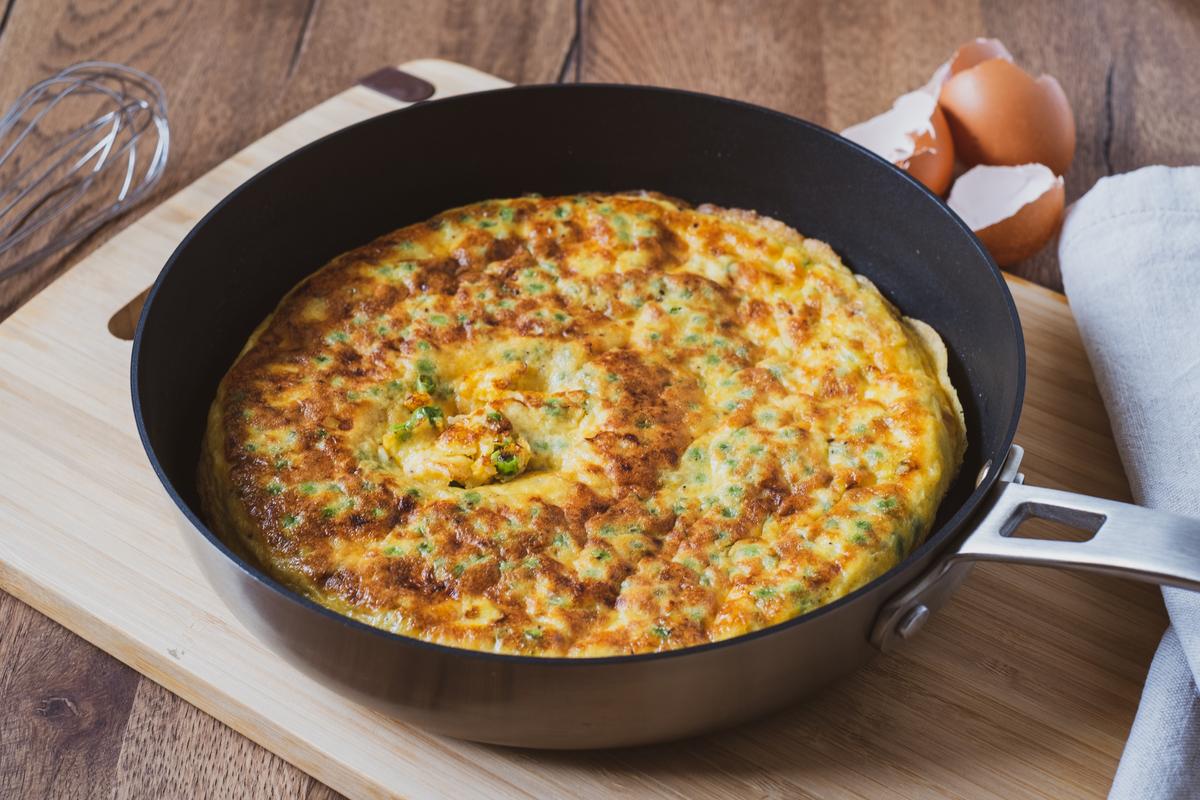 Rezeptbild: Frittata con piselli & pecorino - Frittata mit Erbsen & Pecorino