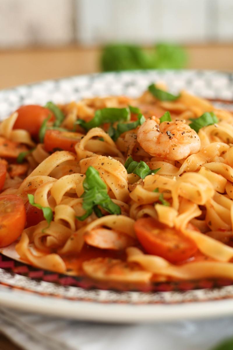 Rezeptbild: Pasta Scampi in 10 Minuten