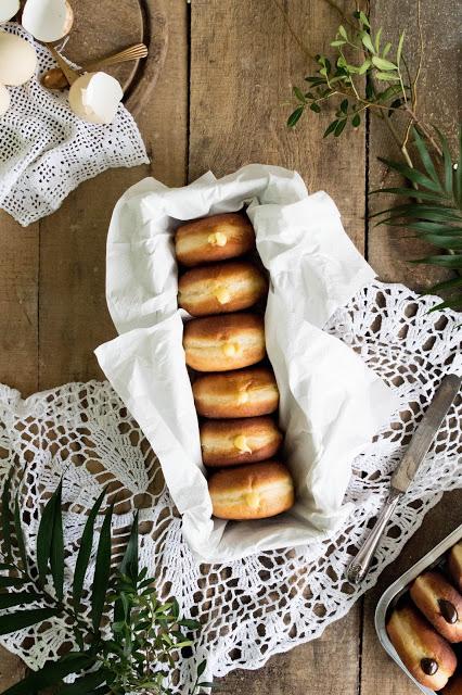 Rezeptbild: Krapfen/Berliner mit Nougat und Vanillecreme