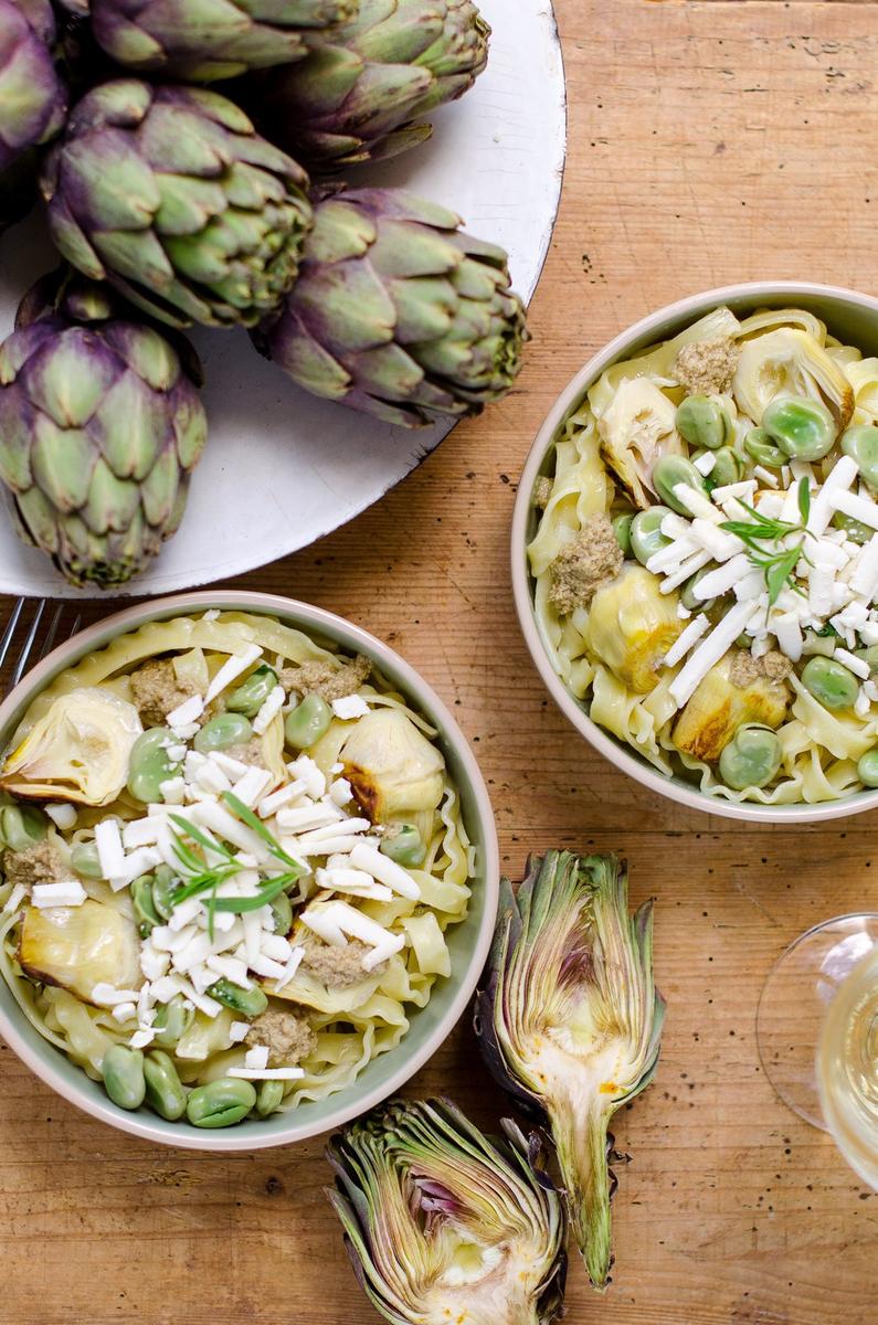 Rezeptbild: Pasta con carciofi e ricotta 