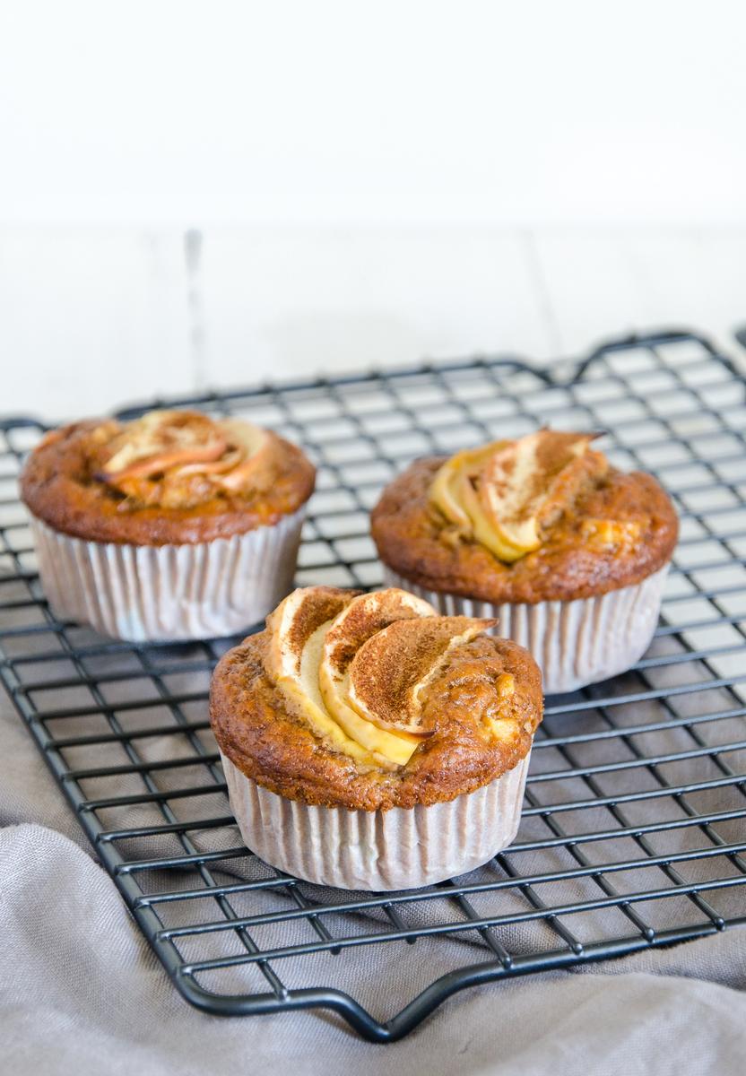 Rezeptbild: gesunde Apfel-Bananen Muffins