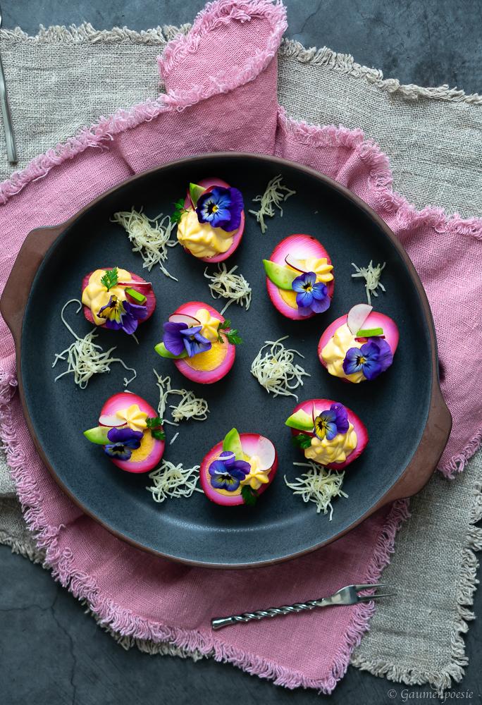 Rezeptbild: Gefüllte Rote-Bete-Eier - Red Deviled Eggs