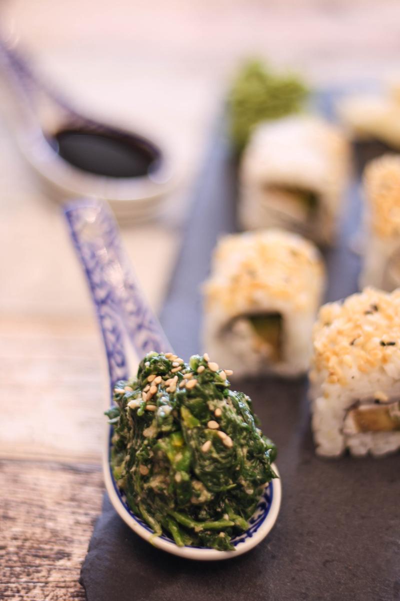 Rezeptbild: Spinat mit Sesamsauce