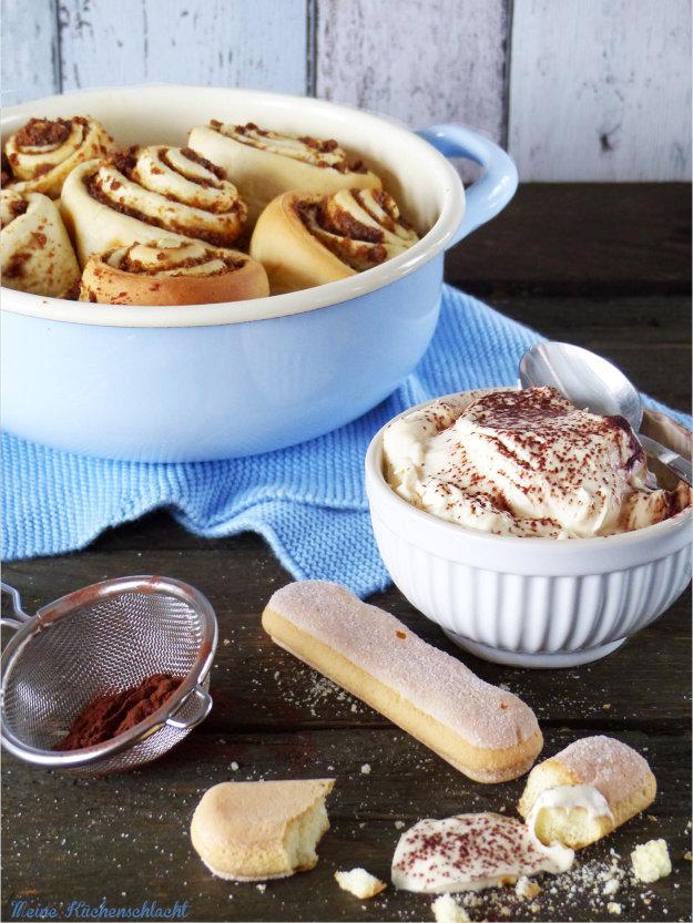 Rezeptbild: Tiramisu Hefeschnecken mit Baileys Creme