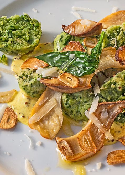 Rezeptbild: Bärlauchklößchen mit Pilzen