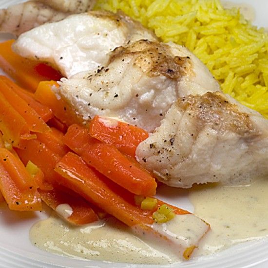 Rezeptbild: Seeteufel mit Ingwer-Karotten und Limettensauce