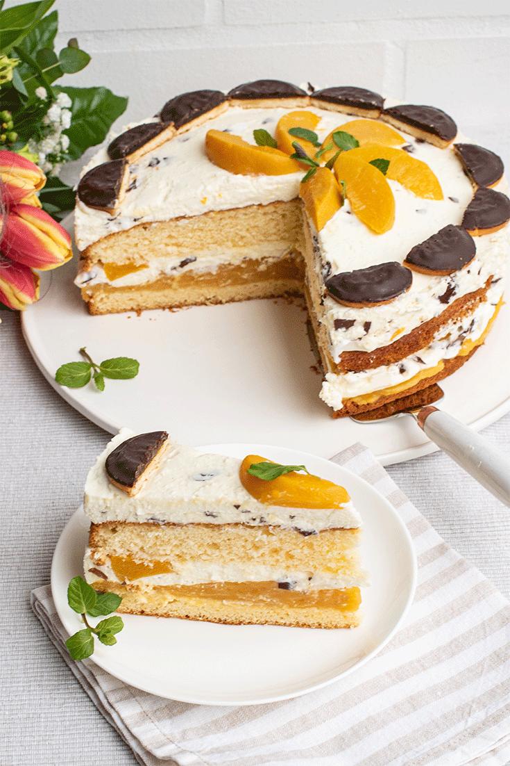 Rezeptbild: Pfirsich-Schaumkuss-Torte