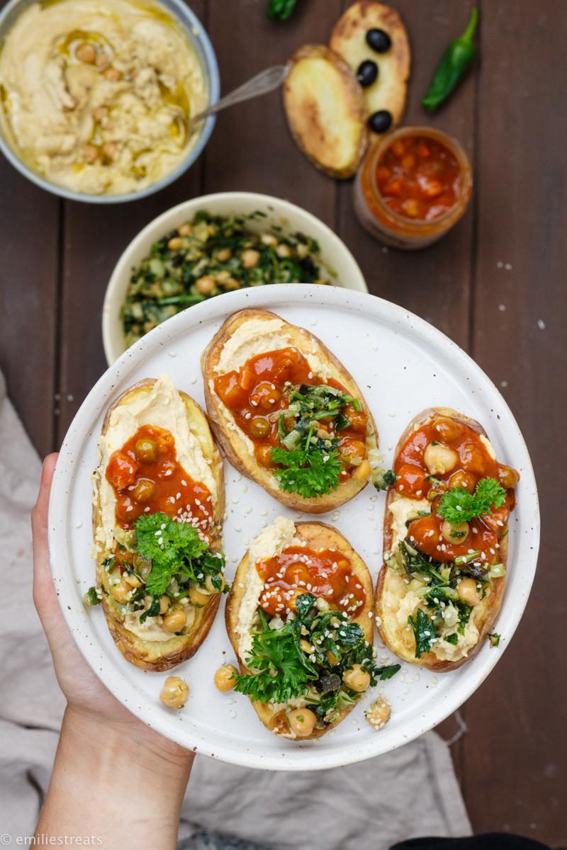Rezeptbild: Kartoffel-Toasts mit Kichererbsen