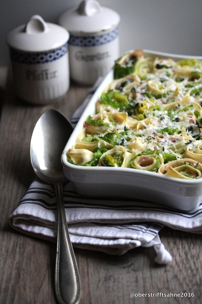 Rezeptbild: Pastaröllchen mit Wirsing