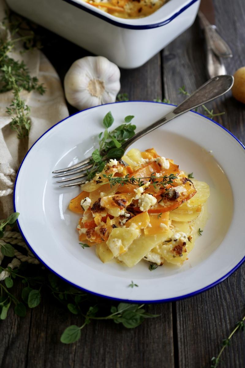 Rezeptbild: Kürbis-Kartoffel-Auflauf