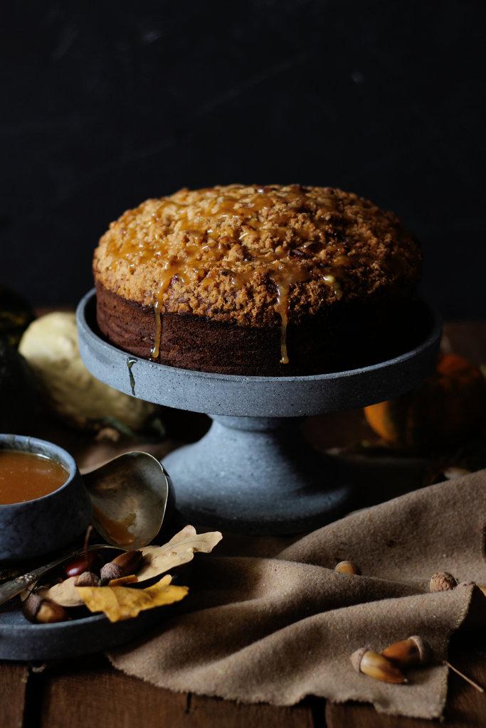 Rezeptbild: Coffee Cake mit Kürbis und Ingwer-Karamell Soße 