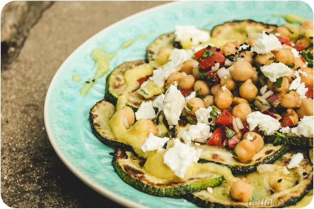 Rezeptbild: Gebratene Zucchini mit Kichererbsen