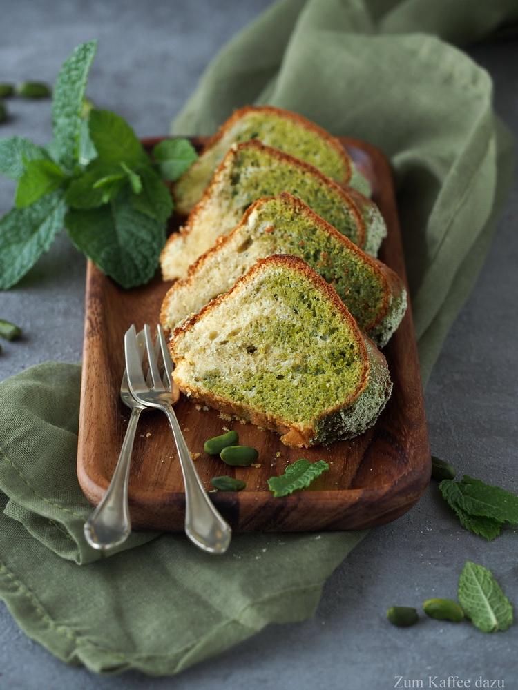 Rezeptbild: Marmorkuchen mit Pistazie, Minze und Matcha