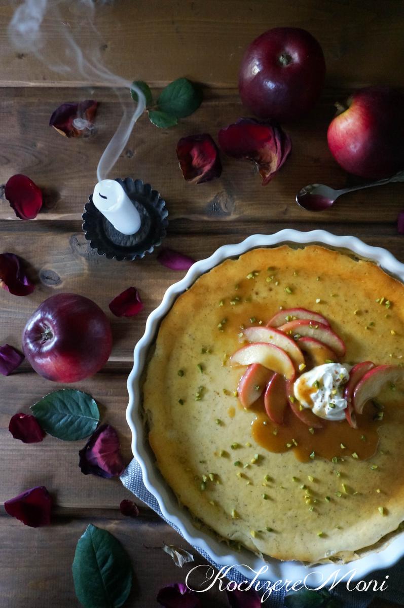Rezeptbild: Mandel Vanille Käsekuchen zum Löffeln
