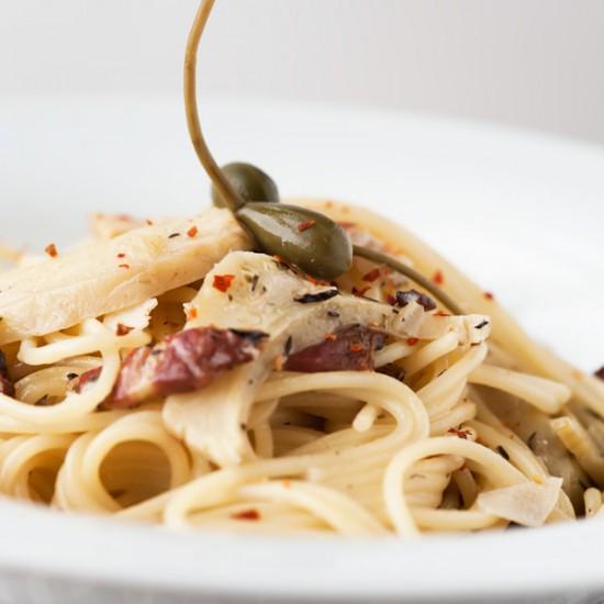 Rezeptbild: Spaghetti mit Artischocken und Knoblauch