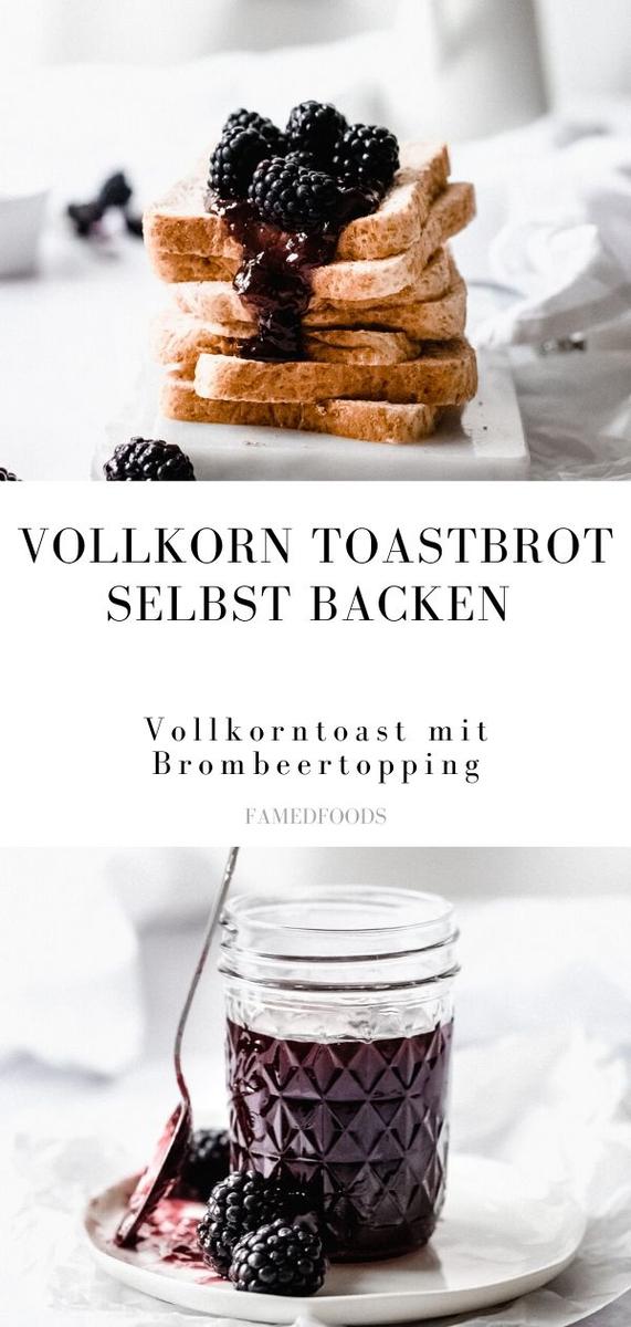 Rezeptbild: Toastbrot selbst gebacken mit Brombeeren und Marmelade