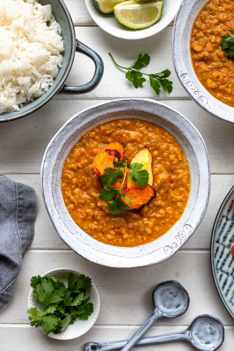 Rezeptbild: Rote Linsen Dal (Indisches Veganes Curry)