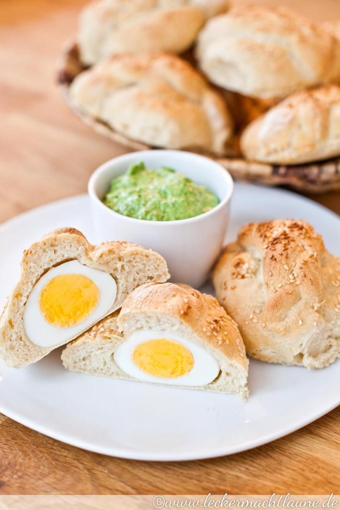 Rezeptbild: Eier-Brötchen mit Bärlauchcreme