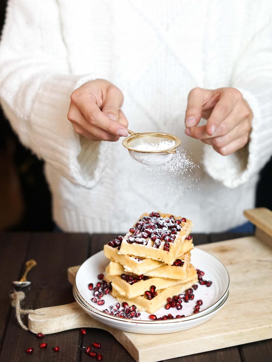 Rezeptbild: gesunde Waffeln mit Weihnachtsduft