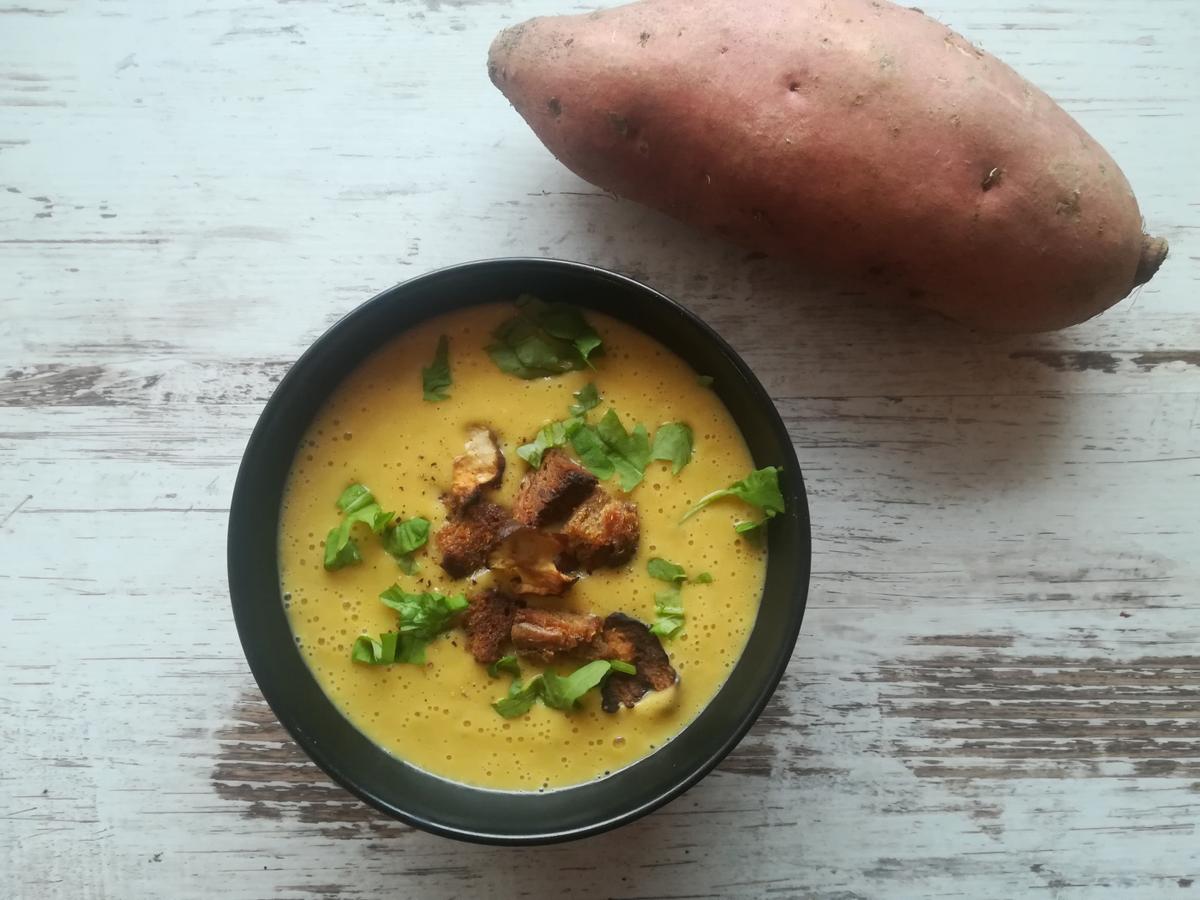 Rezeptbild: Süßkartoffel-Kürbiscremesuppe