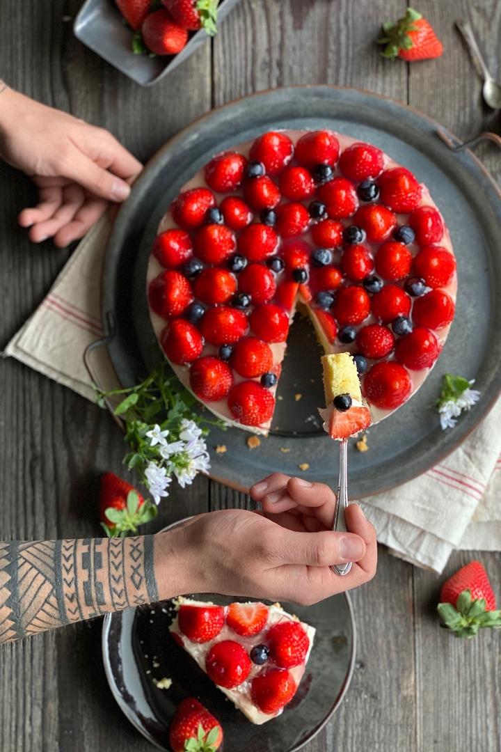 Rezeptbild: Erdbeer-Käse-Sahne Torte