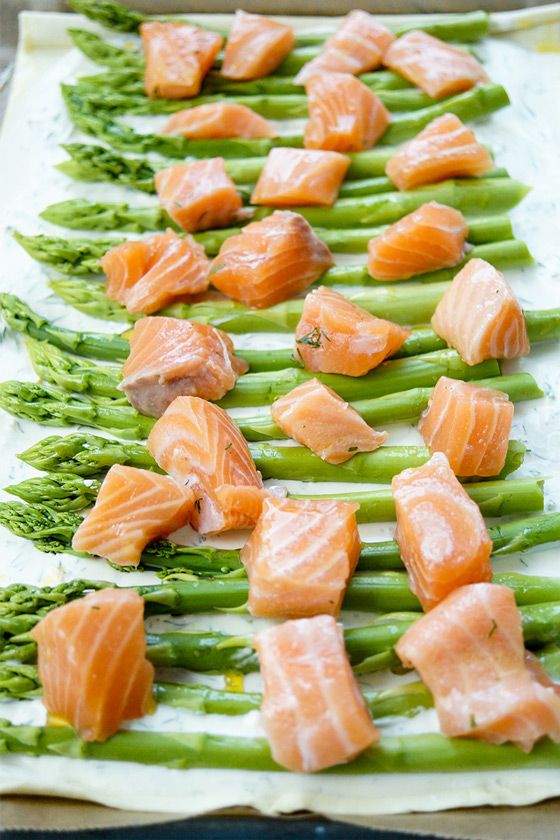 Rezeptbild: Lachs-Spargel-Tarte mit Blätterteig