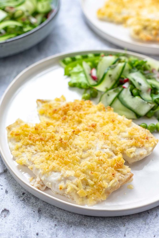 Rezeptbild: Scholle im Backofen mit Parmesan-Panko-Kruste