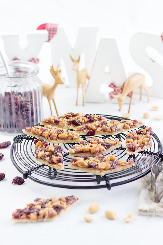 Rezeptbild: Cranberry-Erdnuss-Rauten