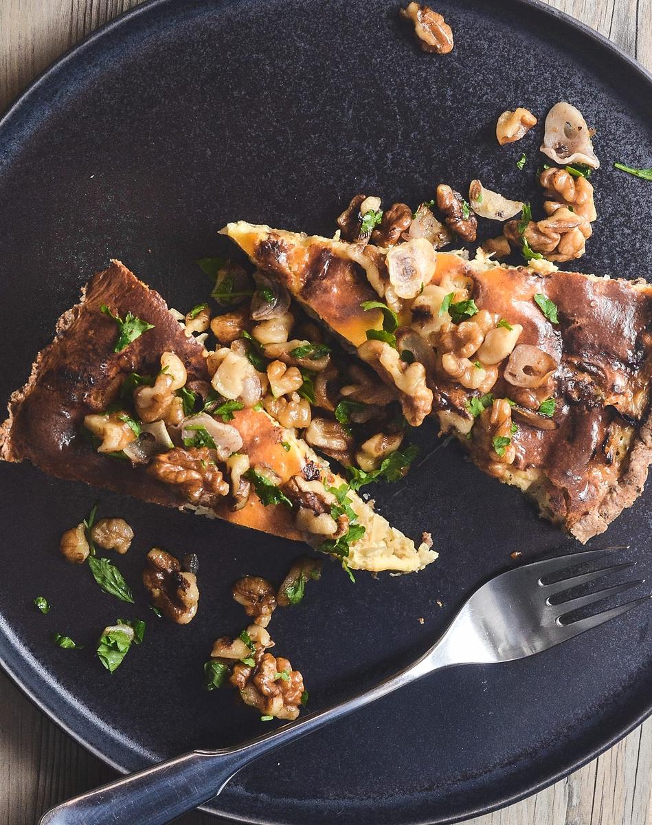 Rezeptbild: Zwiebeltarte mit Buchweizen- und Dinkelvollkornmehl