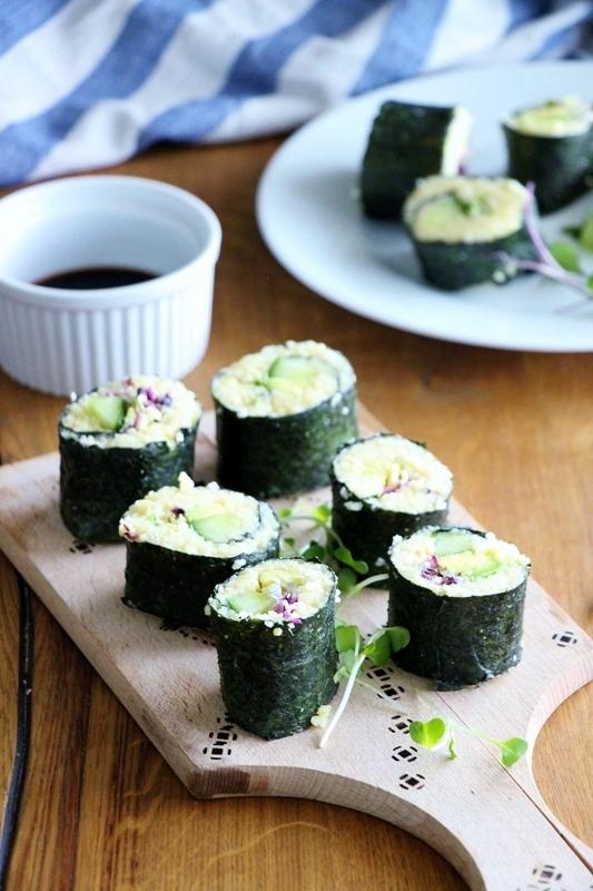 Rezeptbild: Veganes Sushi mit Hirsefüllung