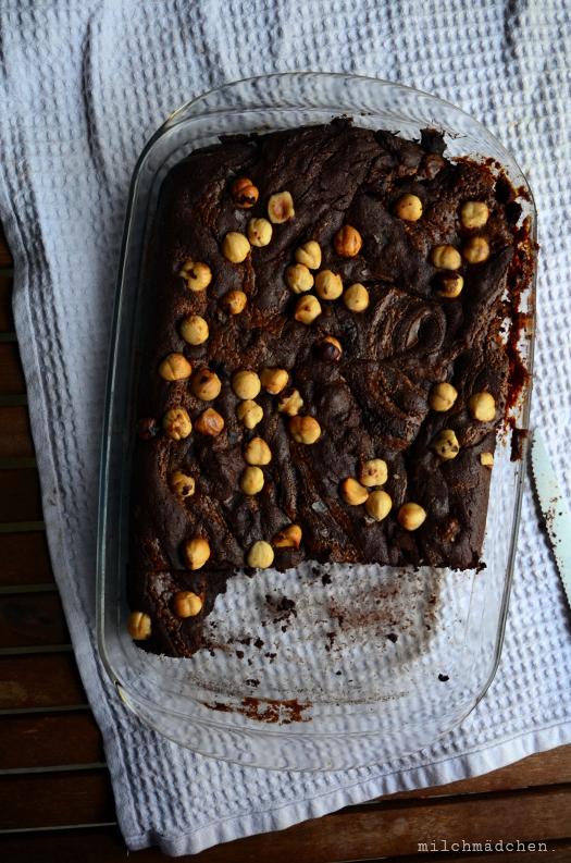 Rezeptbild: Brownies mit Sauerteig und Haselnusspraliné