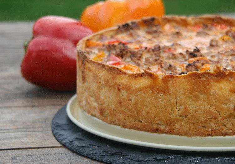 Rezeptbild: Paprika Hackfleisch Kuchen
