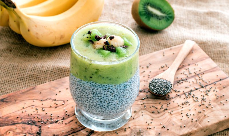 Rezeptbild: Chia-Pudding mit Kiwi & Banane