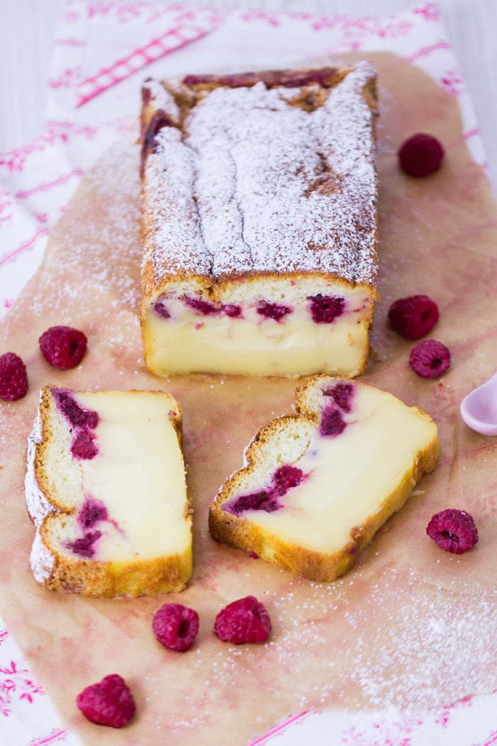 Rezeptbild: Zauberkuchen mit Himbeeren