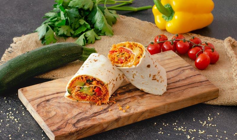 Rezeptbild: Wraps mit Couscous und Gemüse