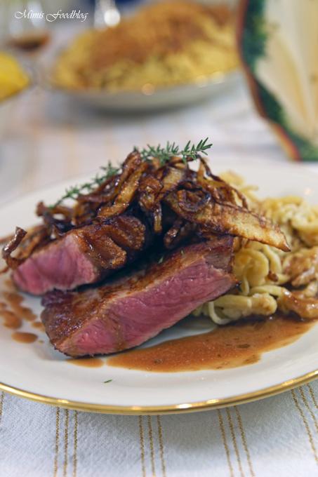 Rezeptbild: Schwäbischer Zwiebelrostbraten mit Cognac-Sauce
