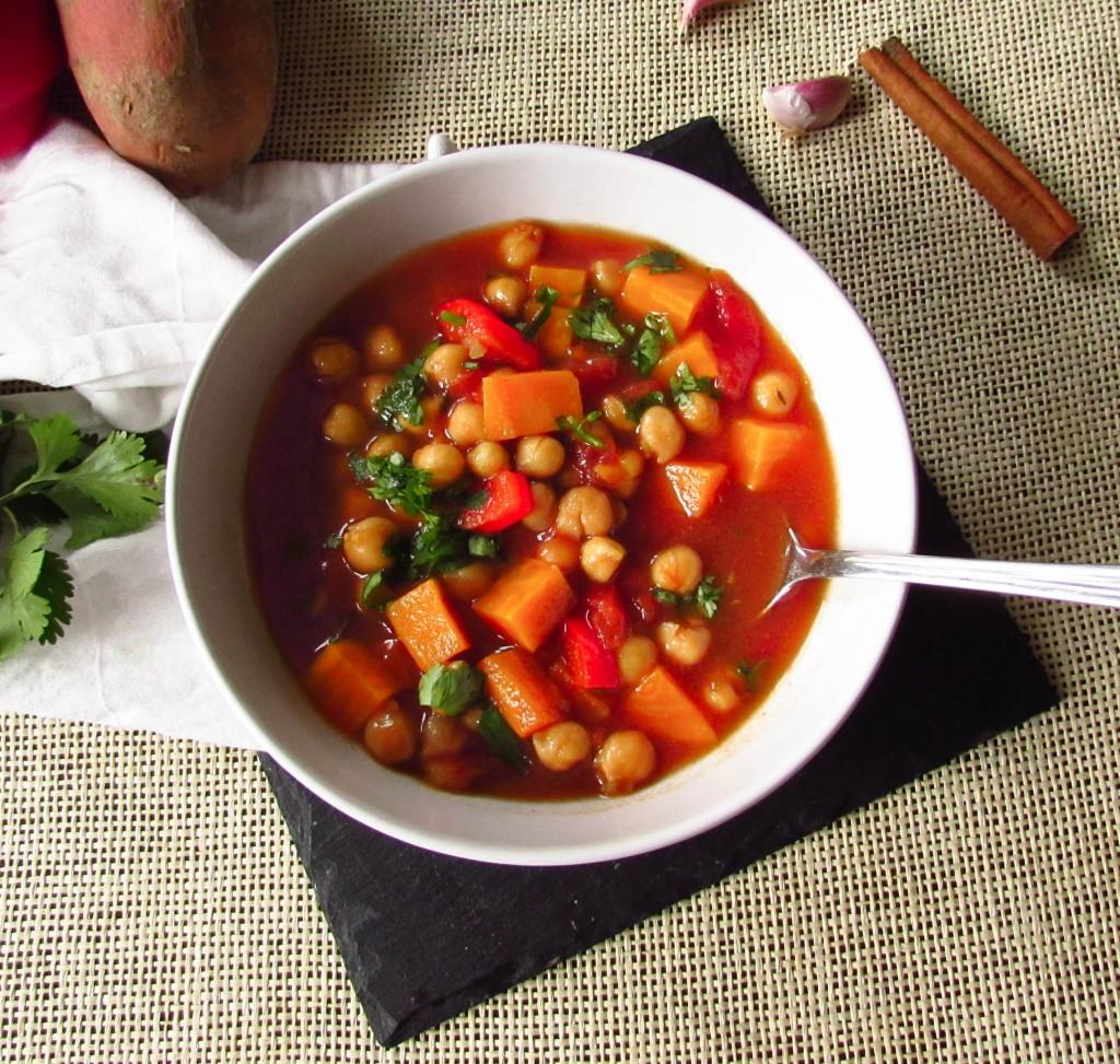Rezeptbild: Süßkartoffeleintopf mit Kichererbsen und Maca
