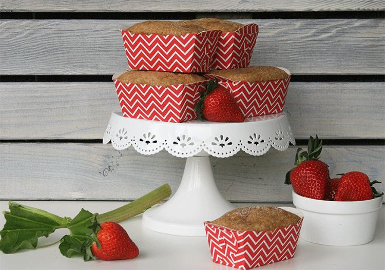 Rezeptbild: Rhabarber Erdbeer Muffins