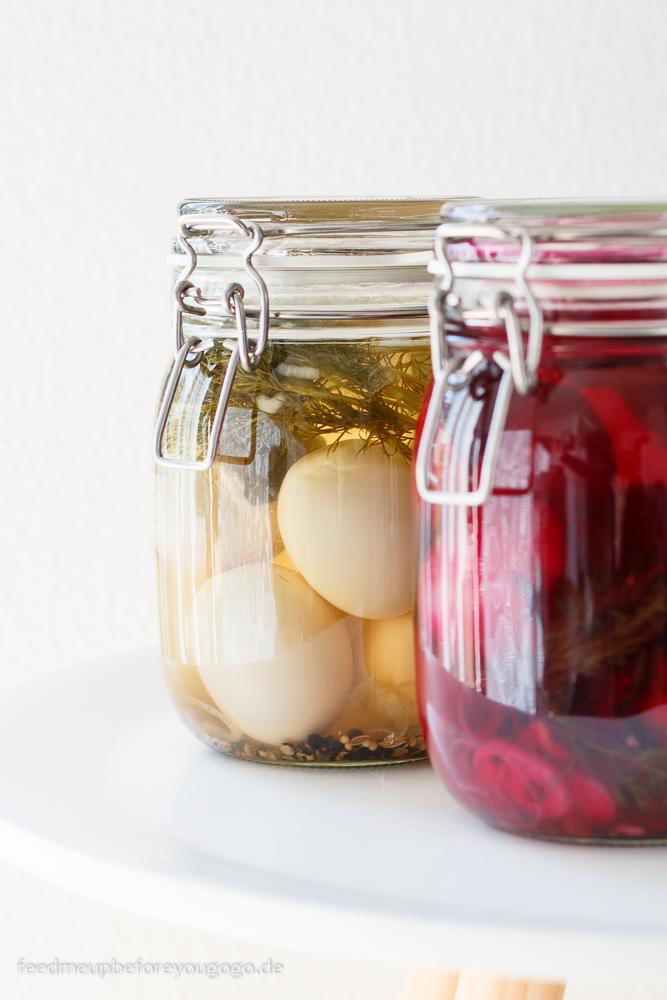 Rezeptbild: Pickled Eggs: Zweierlei eingelegte Eier