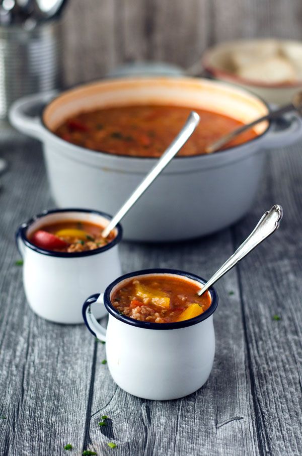 Rezeptbild: gefüllte Paprikasuppe
