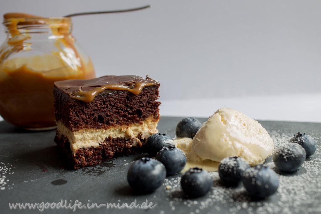 Rezeptbild: Brownie mit Cheesecream und Karamell