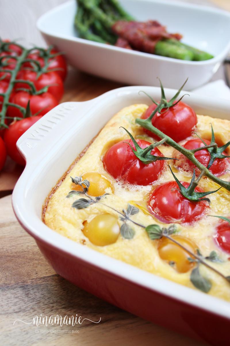 Rezeptbild: Herzhafter Clafoutis mit Kirschtomaten