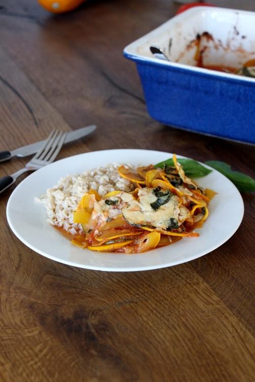 Rezeptbild: Zucchiniauflauf mit selbstgemachter Tomatensosse
